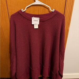 American Eagle Outfitters Maroon Crew Neck Sweater